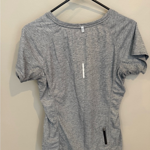 Nike Women's Gray V-Neck Tee with Black Accents - Picture 2 of 4